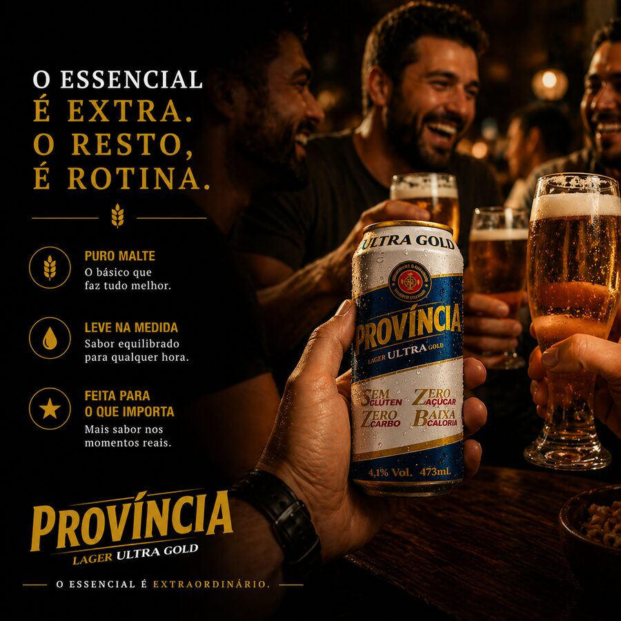 Província Ultra Gold em mesa de bar